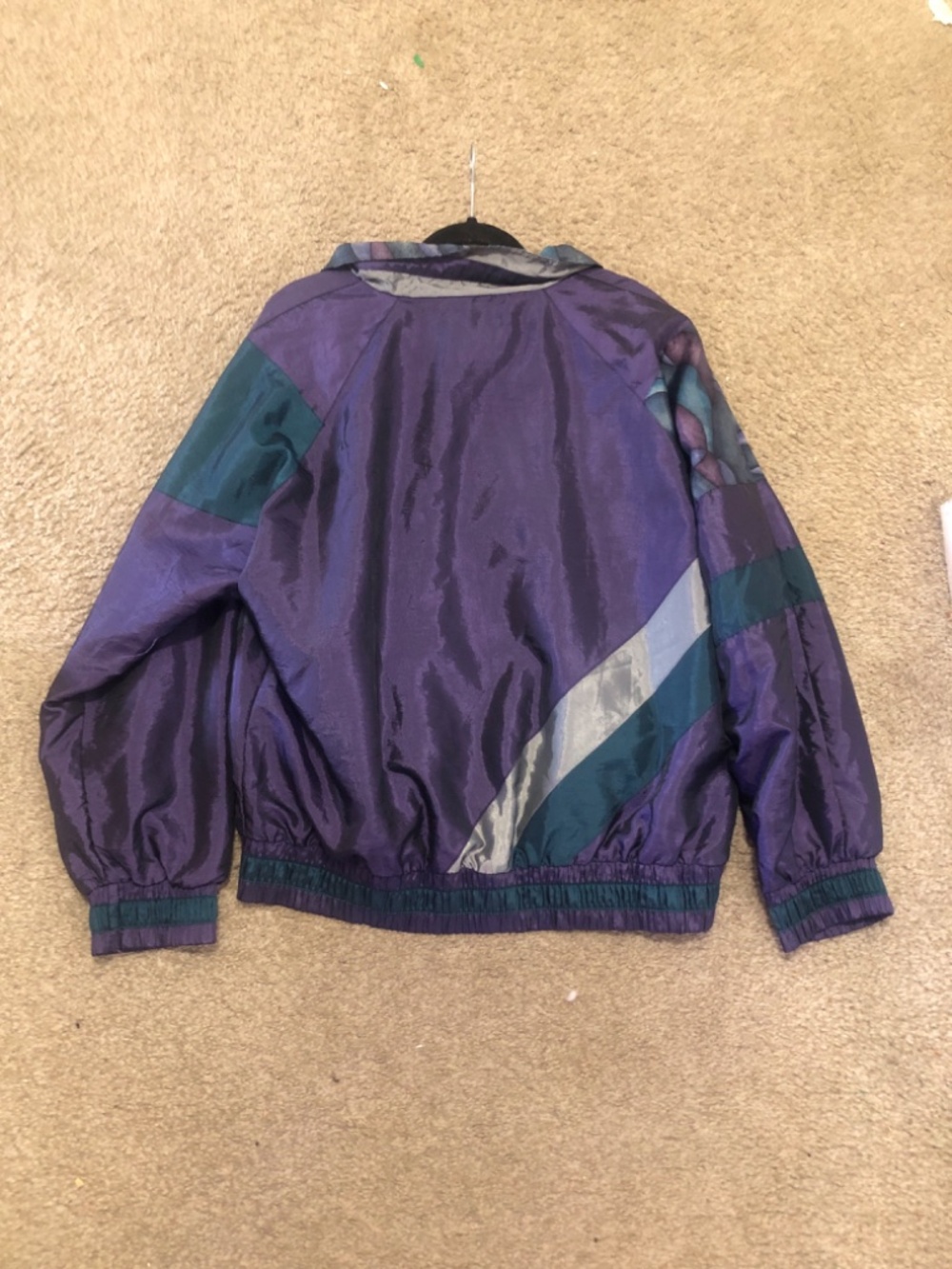 Vintage Outbrook Women’s Windbreaker Jacket 1XL Color Block Tracksuit Purple - Picture 10 of 11